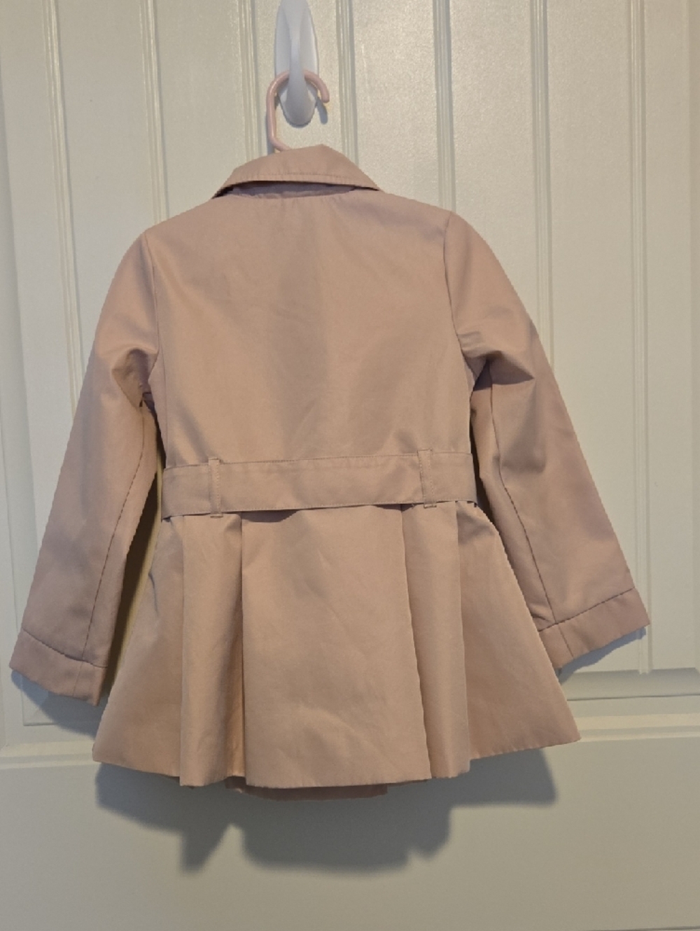 Tahari Girls Pale Pink Double-Breasted Pea Coat with Tie Belt - Picture 3 of 5